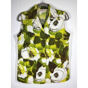 Vintage Royal Hawaiian Womens Top Shirt Barkcloth 60s 70s Tiki Mod Groovy GoGo